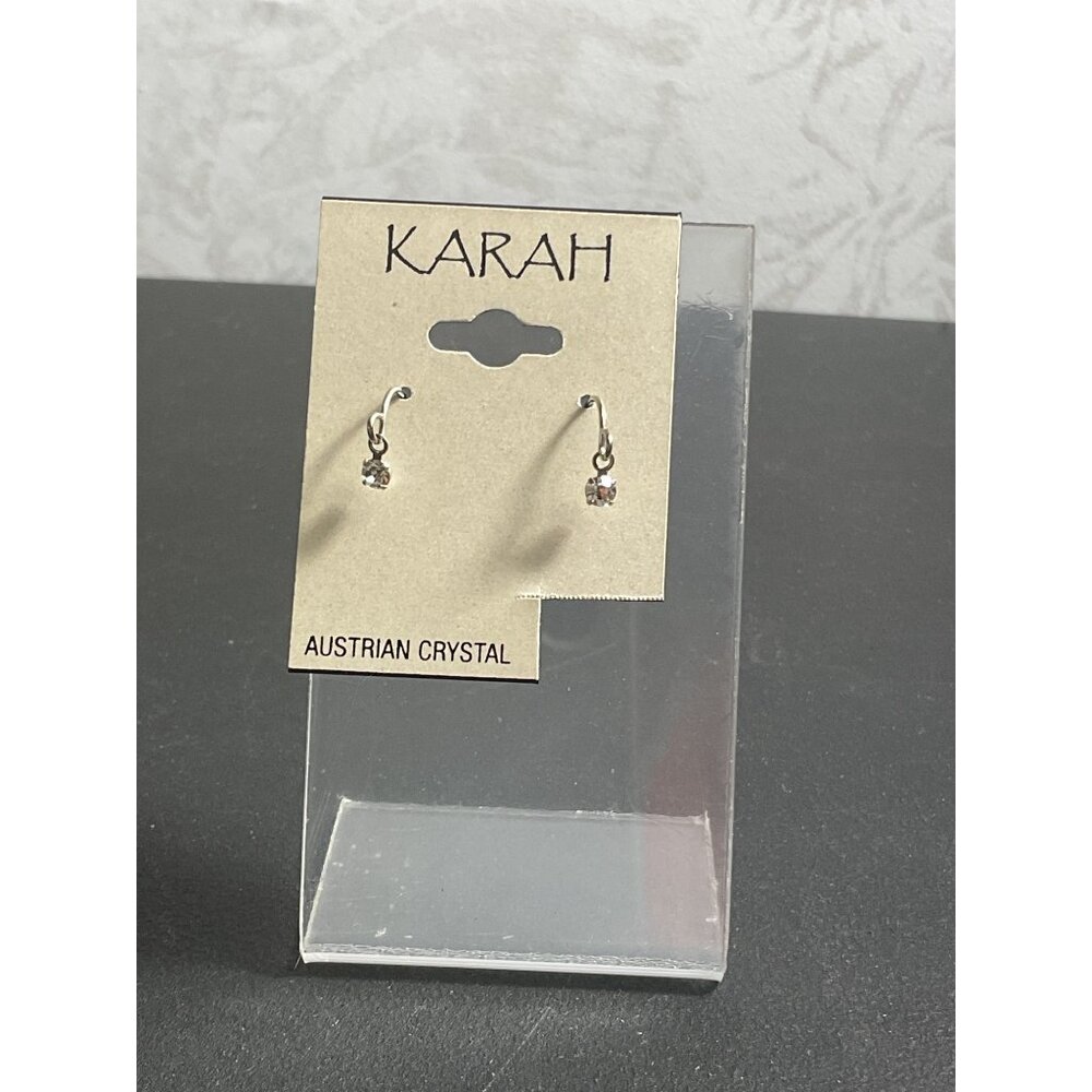 Karah Austrian Crystal Earrings Silver Tone